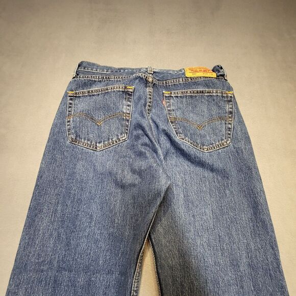 Levi's 505 Jeans Mens 33x30 Blue Regular Fit Straight Leg Distressed Denim - Picture 9 of 11